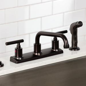 Manhattan FB2135CML Two-Handle 2-Hole Deck Mount 8" Centerset Kitchen Faucet, Oil Rubbed Bronze