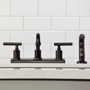 Manhattan FB2135CML Two-Handle 2-Hole Deck Mount 8" Centerset Kitchen Faucet, Oil Rubbed Bronze