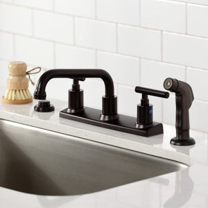 Manhattan FB2135CML Two-Handle 2-Hole Deck Mount 8" Centerset Kitchen Faucet, Oil Rubbed Bronze