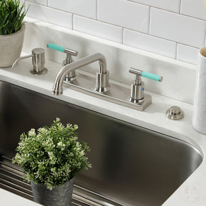 Kaiser FB2138CKL Two-Handle 2-Hole Deck Mount 8" Centerset Kitchen Faucet, Brushed Nickel
