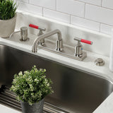 Kaiser FB2138CKL Two-Handle 2-Hole Deck Mount 8" Centerset Kitchen Faucet, Brushed Nickel
