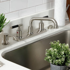 Kaiser FB2138CKL Two-Handle 2-Hole Deck Mount 8" Centerset Kitchen Faucet, Brushed Nickel