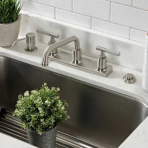 Kaiser FB2138CKL Two-Handle 2-Hole Deck Mount 8" Centerset Kitchen Faucet, Brushed Nickel