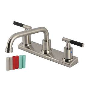 Kaiser FB2138CKL Two-Handle 2-Hole Deck Mount 8" Centerset Kitchen Faucet, Brushed Nickel