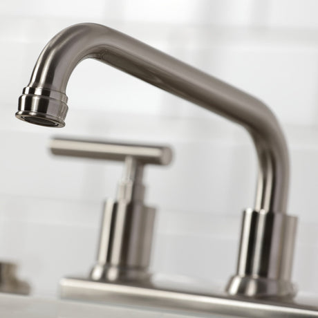 Manhattan FB2138CML Two-Handle 2-Hole Deck Mount 8" Centerset Kitchen Faucet, Brushed Nickel