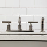 Manhattan FB2138CML Two-Handle 2-Hole Deck Mount 8" Centerset Kitchen Faucet, Brushed Nickel