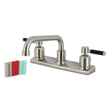 Kaiser FB2138DKL Two-Handle 2-Hole Deck Mount 8" Centerset Kitchen Faucet, Brushed Nickel