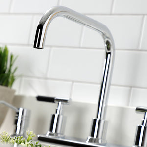 Kaiser FB2141CKL Two-Handle 2-Hole Deck Mount 8" Centerset Kitchen Faucet, Polished Chrome