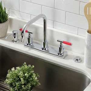 Kaiser FB2141CKL Two-Handle 2-Hole Deck Mount 8" Centerset Kitchen Faucet, Polished Chrome