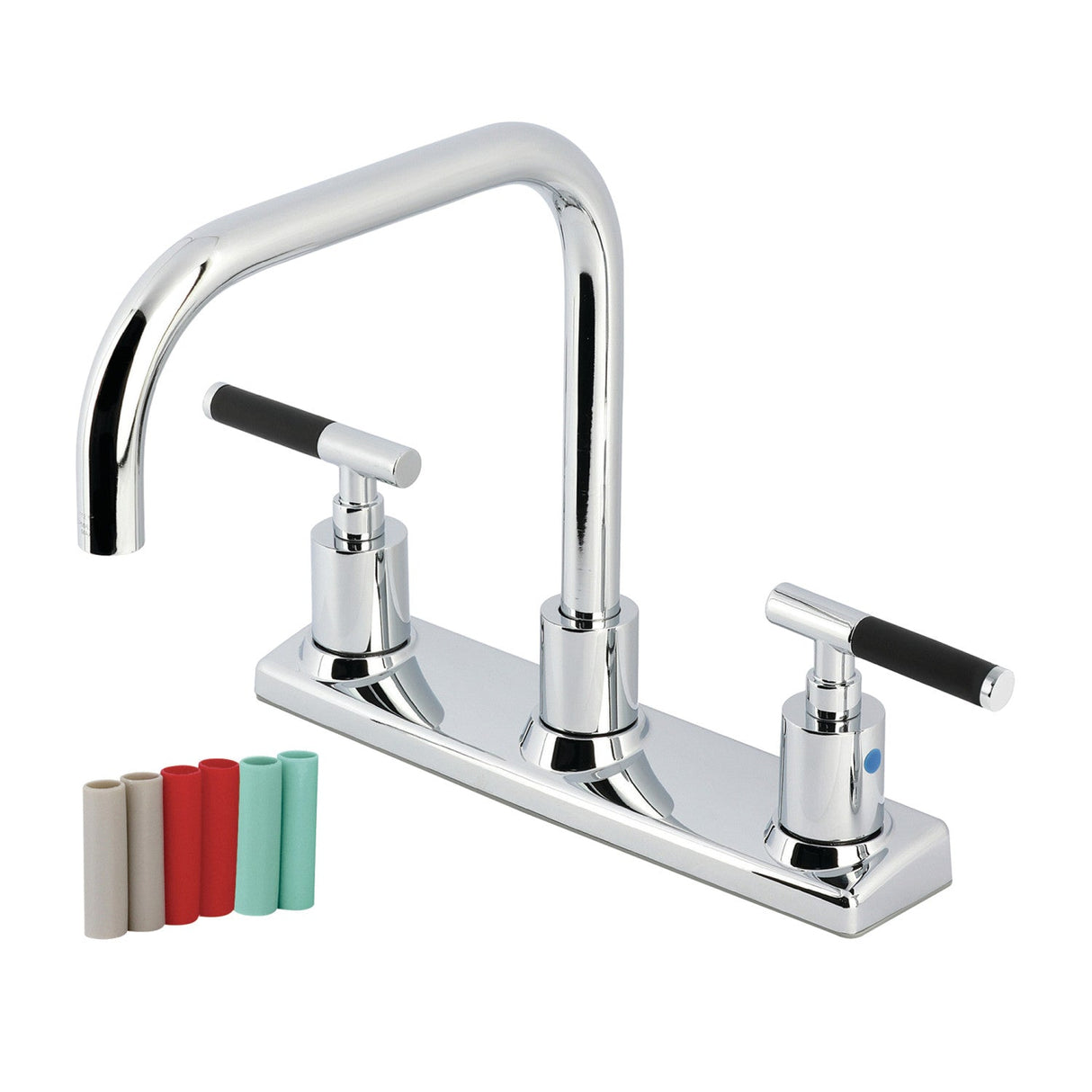 Kaiser FB2141CKL Two-Handle 2-Hole Deck Mount 8" Centerset Kitchen Faucet, Polished Chrome