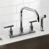 Manhattan FB2141CML Two-Handle 2-Hole Deck Mount 8" Centerset Kitchen Faucet, Polished Chrome