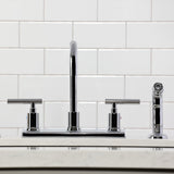 Manhattan FB2141CML Two-Handle 2-Hole Deck Mount 8" Centerset Kitchen Faucet, Polished Chrome