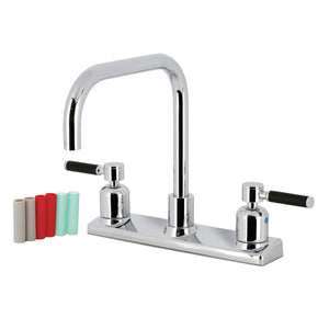 Kaiser FB2141DKL Two-Handle 2-Hole Deck Mount 8" Centerset Kitchen Faucet, Polished Chrome
