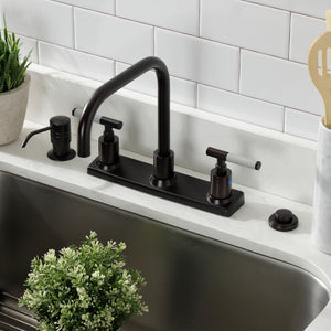 Kaiser FB2145CKL Two-Handle 2-Hole Deck Mount 8" Centerset Kitchen Faucet, Oil Rubbed Bronze