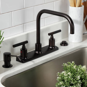 Kaiser FB2145CKL Two-Handle 2-Hole Deck Mount 8" Centerset Kitchen Faucet, Oil Rubbed Bronze