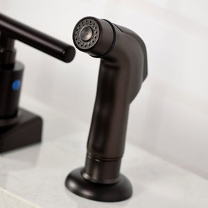 Manhattan FB2145CML Two-Handle 2-Hole Deck Mount 8" Centerset Kitchen Faucet, Oil Rubbed Bronze