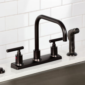 Manhattan FB2145CML Two-Handle 2-Hole Deck Mount 8" Centerset Kitchen Faucet, Oil Rubbed Bronze