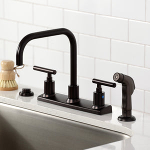 Manhattan FB2145CML Two-Handle 2-Hole Deck Mount 8" Centerset Kitchen Faucet, Oil Rubbed Bronze
