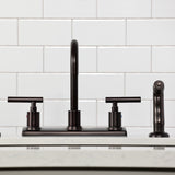 Manhattan FB2145CML Two-Handle 2-Hole Deck Mount 8" Centerset Kitchen Faucet, Oil Rubbed Bronze