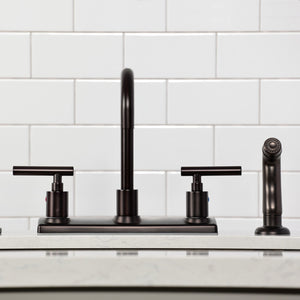 Manhattan FB2145CML Two-Handle 2-Hole Deck Mount 8" Centerset Kitchen Faucet, Oil Rubbed Bronze