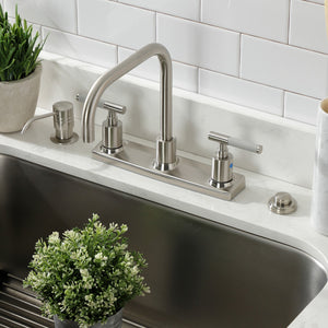 Kaiser FB2148CKL Two-Handle 2-Hole Deck Mount 8" Centerset Kitchen Faucet, Brushed Nickel