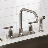 Manhattan FB2148CML Two-Handle 2-Hole Deck Mount 8" Centerset Kitchen Faucet, Brushed Nickel
