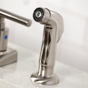 Manhattan FB2148CML Two-Handle 2-Hole Deck Mount 8" Centerset Kitchen Faucet, Brushed Nickel