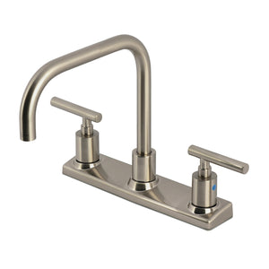 Manhattan FB2148CML Two-Handle 2-Hole Deck Mount 8" Centerset Kitchen Faucet, Brushed Nickel