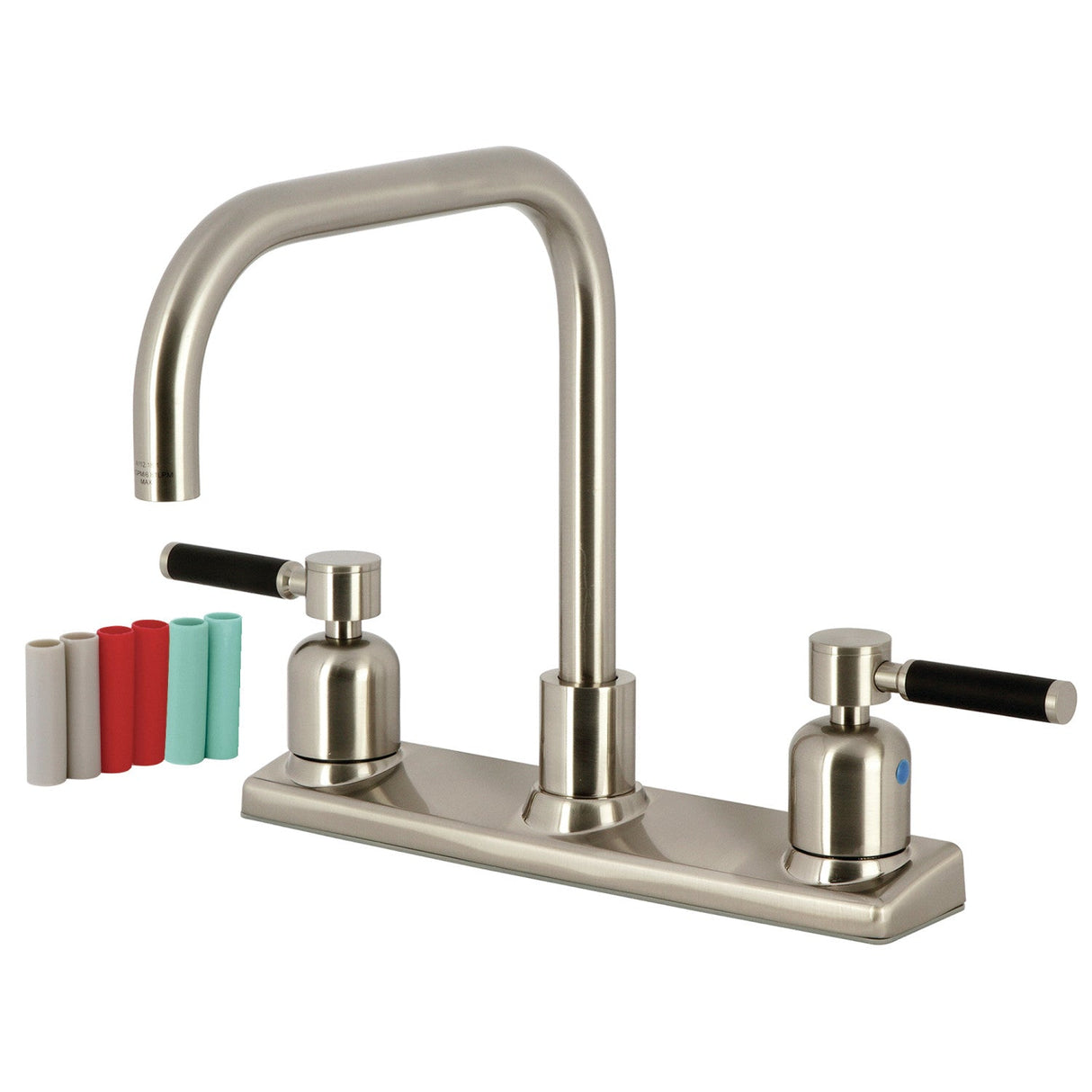 Kaiser FB2148DKL Two-Handle 2-Hole Deck Mount 8" Centerset Kitchen Faucet, Brushed Nickel