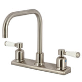 Paris FB2148DPL Two-Handle 2-Hole Deck Mount 8" Centerset Kitchen Faucet, Brushed Nickel