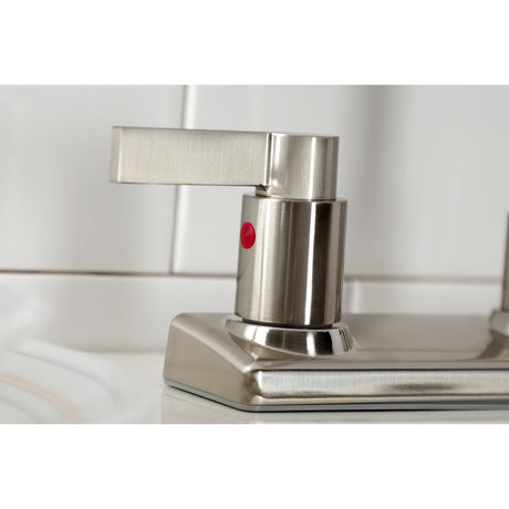 NuvoFusion FB2148NDL Two-Handle 2-Hole Deck Mount 8" Centerset Kitchen Faucet, Brushed Nickel