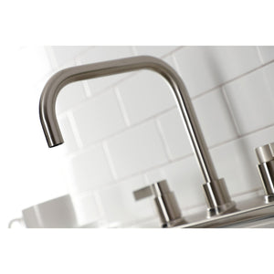 NuvoFusion FB2148NDL Two-Handle 2-Hole Deck Mount 8" Centerset Kitchen Faucet, Brushed Nickel