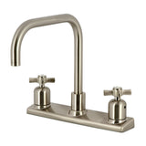 Millennium FB2148ZX Two-Handle 2-Hole Deck Mount 8" Centerset Kitchen Faucet, Brushed Nickel