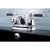Kaiser FB2601DKL Two-Handle 3-Hole Deck Mount 4" Centerset Bathroom Faucet with Plastic Pop-Up, Polished Chrome