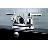 Concord FB2601DL Two-Handle 3-Hole Deck Mount 4" Centerset Bathroom Faucet with Plastic Pop-Up, Polished Chrome