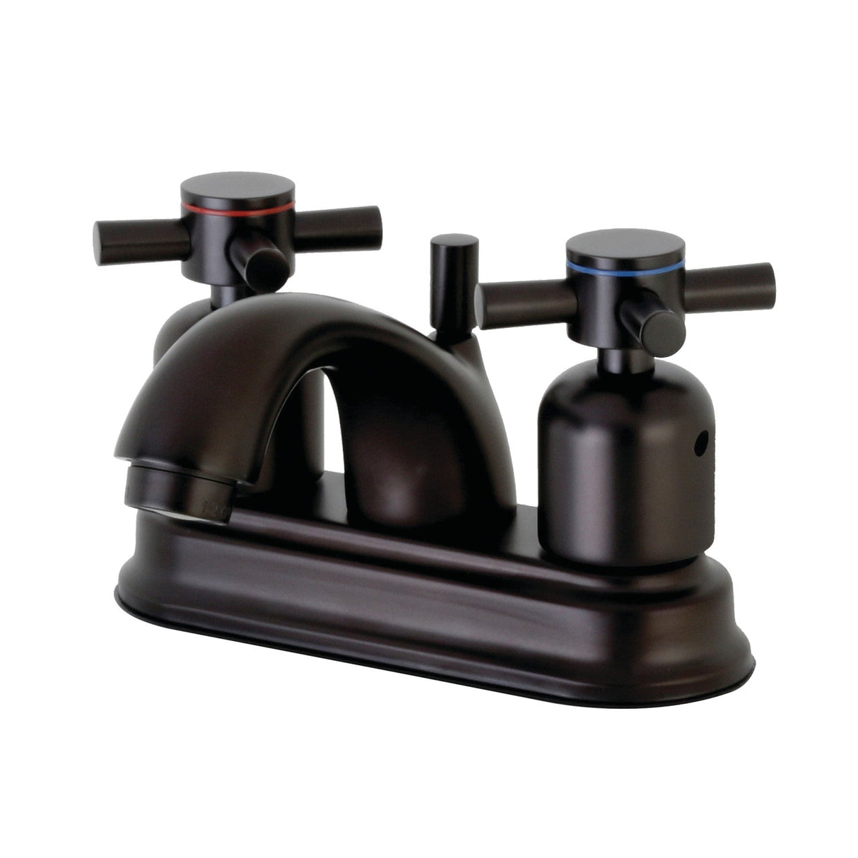 Concord FB2605DX Two-Handle 3-Hole Deck Mount 4" Centerset Bathroom Faucet with Plastic Pop-Up, Oil Rubbed Bronze