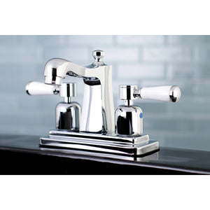 Paris FB4641DPL Two-Handle 3-Hole Deck Mount 4" Centerset Bathroom Faucet with Plastic Pop-Up, Polished Chrome