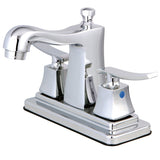 Queensbury FB4641JQL Two-Handle 3-Hole Deck Mount 4" Centerset Bathroom Faucet with Plastic Pop-Up, Polished Chrome