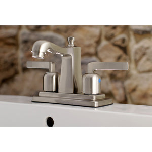 Centurion FB4648EFL Two-Handle 3-Hole Deck Mount 4" Centerset Bathroom Faucet with Plastic Pop-Up, Brushed Nickel
