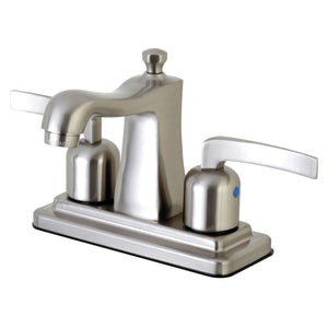 Centurion FB4648EFL Two-Handle 3-Hole Deck Mount 4" Centerset Bathroom Faucet with Plastic Pop-Up, Brushed Nickel