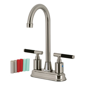 Kaiser FB498CKL Two-Handle 2-Hole Deck Mount Bar Faucet, Brushed Nickel