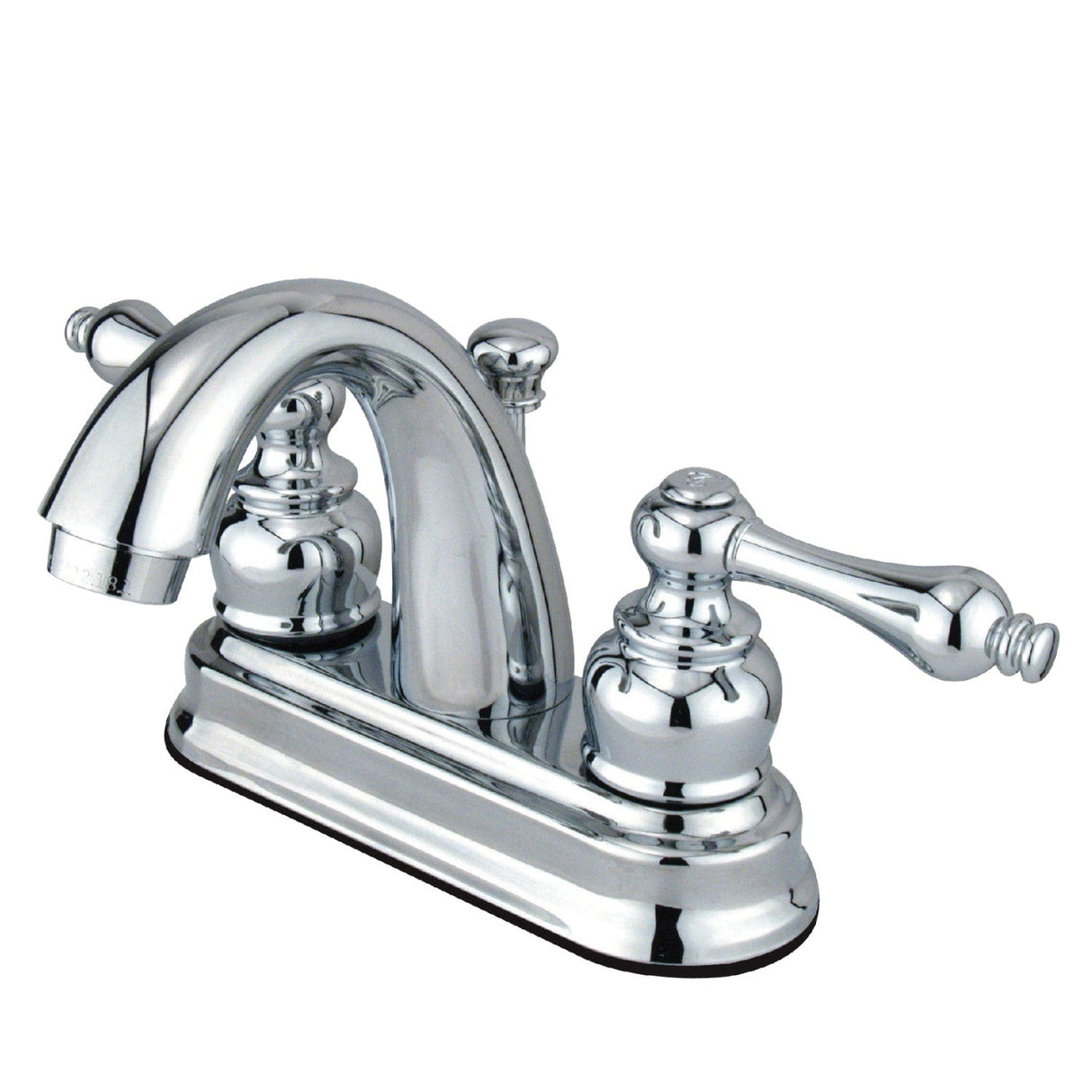 Restoration FB5611AL Two-Handle 3-Hole Deck Mount 4" Centerset Bathroom Faucet with Plastic Pop-Up, Polished Chrome