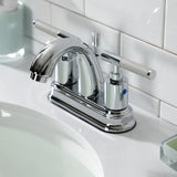 Kaiser FB5611CKL Two-Handle 3-Hole Deck Mount 4" Centerset Bathroom Faucet with Plastic Pop-Up, Polished Chrome
