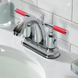 Kaiser FB5611CKL Two-Handle 3-Hole Deck Mount 4" Centerset Bathroom Faucet with Plastic Pop-Up, Polished Chrome
