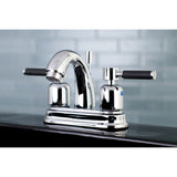 Kaiser FB5611DKL Two-Handle 3-Hole Deck Mount 4" Centerset Bathroom Faucet with Plastic Pop-Up, Polished Chrome