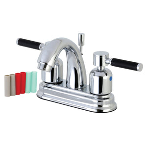 Kaiser FB5611DKL Two-Handle 3-Hole Deck Mount 4" Centerset Bathroom Faucet with Plastic Pop-Up, Polished Chrome