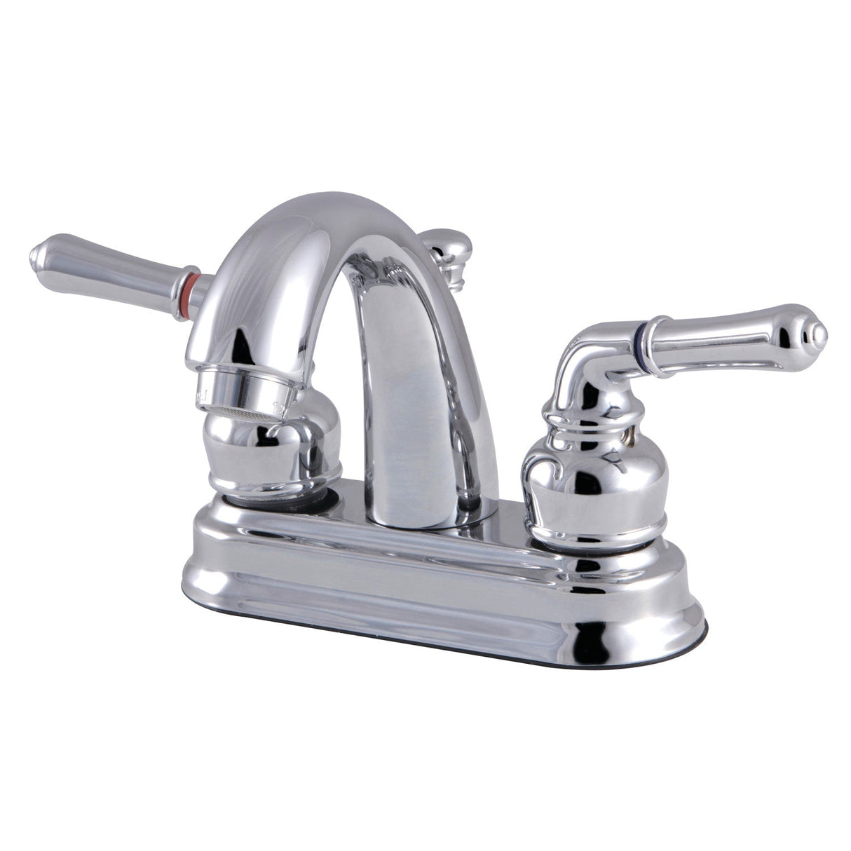 Naples FB5611NML Two-Handle 3-Hole Deck Mount 4" Centerset Bathroom Faucet with Plastic Pop-Up, Polished Chrome