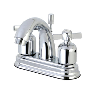 Millennium FB5611ZX Two-Handle 3-Hole Deck Mount 4" Centerset Bathroom Faucet with Plastic Pop-Up, Polished Chrome