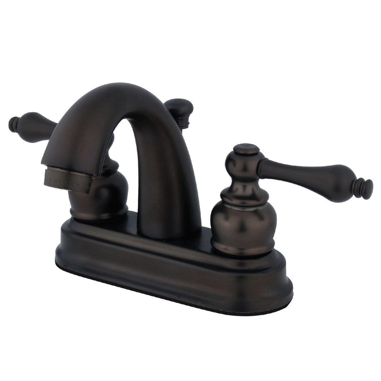 Restoration FB5615AL Two-Handle 3-Hole Deck Mount 4" Centerset Bathroom Faucet with Plastic Pop-Up, Oil Rubbed Bronze