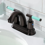 Kaiser FB5615CKL Two-Handle 3-Hole Deck Mount 4" Centerset Bathroom Faucet with Plastic Pop-Up, Oil Rubbed Bronze